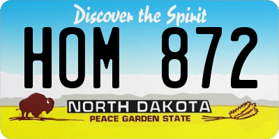 ND license plate HOM872