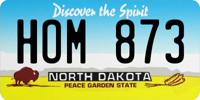 ND license plate HOM873