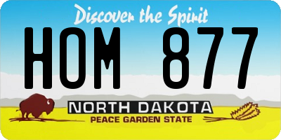 ND license plate HOM877