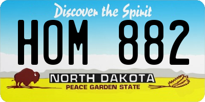 ND license plate HOM882