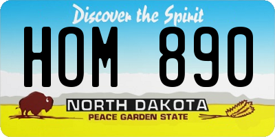 ND license plate HOM890