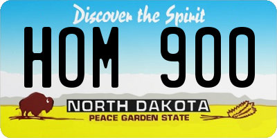 ND license plate HOM900