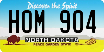 ND license plate HOM904