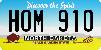 ND license plate HOM910
