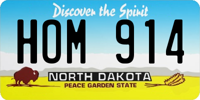 ND license plate HOM914