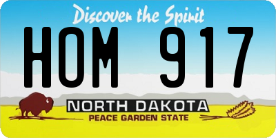 ND license plate HOM917