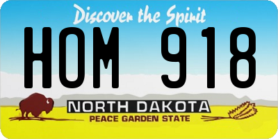 ND license plate HOM918