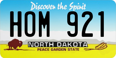 ND license plate HOM921