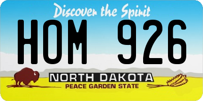 ND license plate HOM926