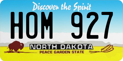 ND license plate HOM927
