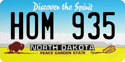 ND license plate HOM935