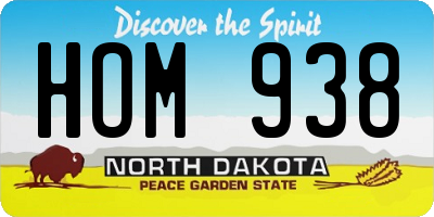 ND license plate HOM938