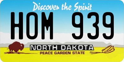 ND license plate HOM939