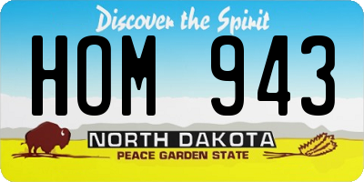 ND license plate HOM943