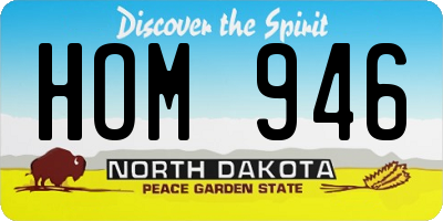 ND license plate HOM946