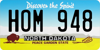 ND license plate HOM948