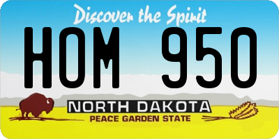 ND license plate HOM950