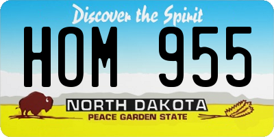 ND license plate HOM955