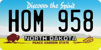 ND license plate HOM958