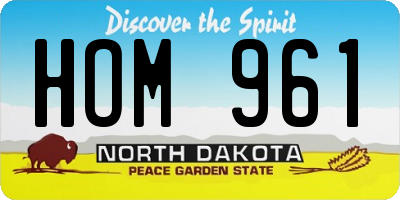 ND license plate HOM961