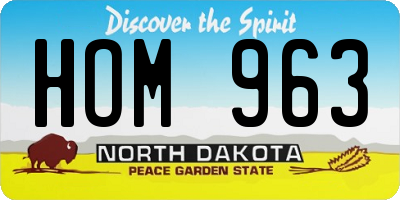 ND license plate HOM963