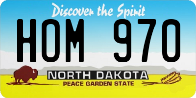 ND license plate HOM970