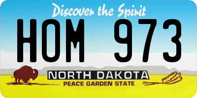 ND license plate HOM973