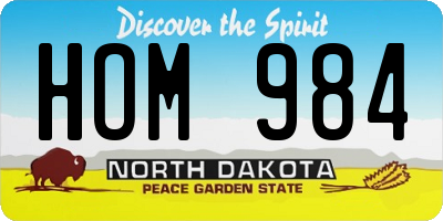 ND license plate HOM984