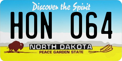 ND license plate HON064