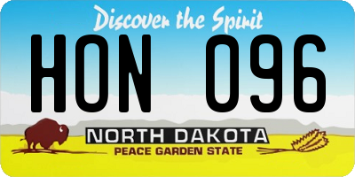 ND license plate HON096