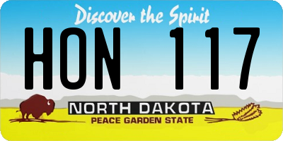 ND license plate HON117