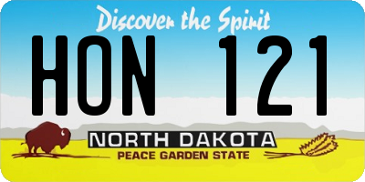 ND license plate HON121