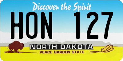 ND license plate HON127