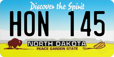 ND license plate HON145
