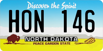 ND license plate HON146