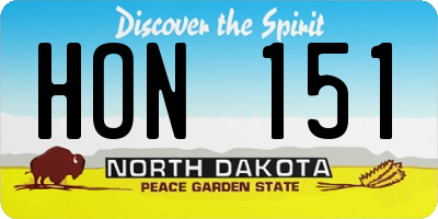 ND license plate HON151