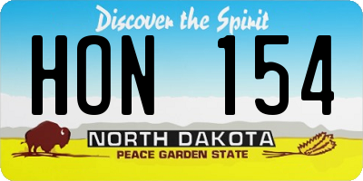 ND license plate HON154