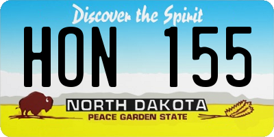 ND license plate HON155