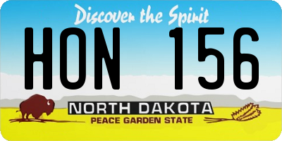 ND license plate HON156