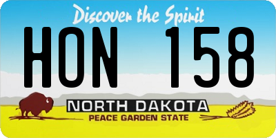 ND license plate HON158