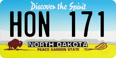 ND license plate HON171