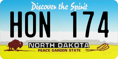 ND license plate HON174