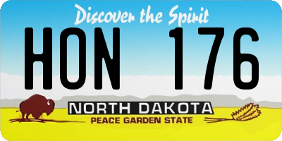ND license plate HON176