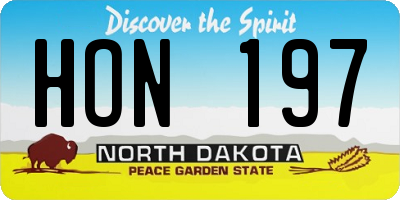 ND license plate HON197