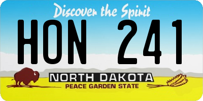 ND license plate HON241