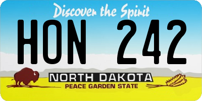 ND license plate HON242