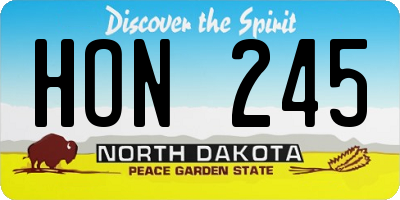 ND license plate HON245