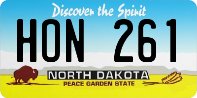 ND license plate HON261
