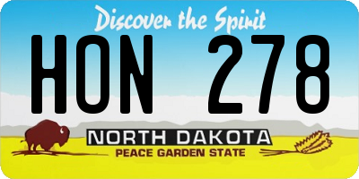 ND license plate HON278
