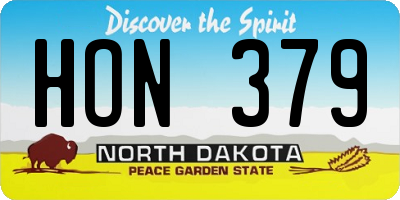 ND license plate HON379